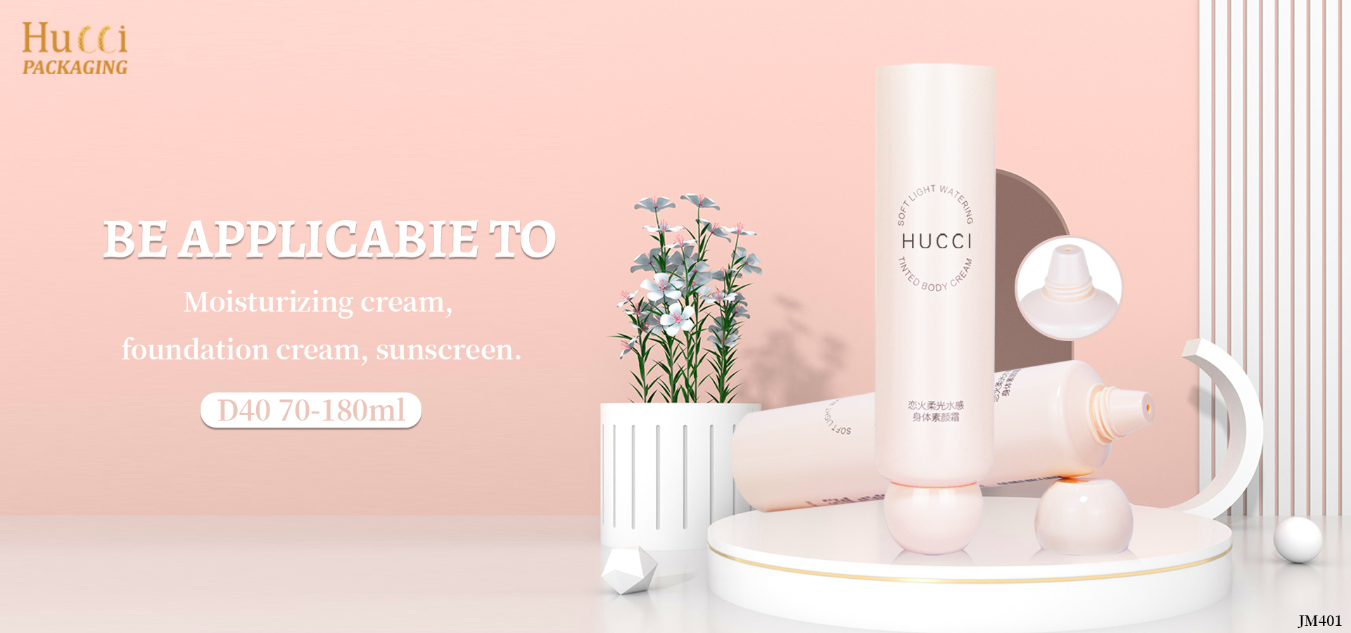 Cosmetic dual chamber tube
