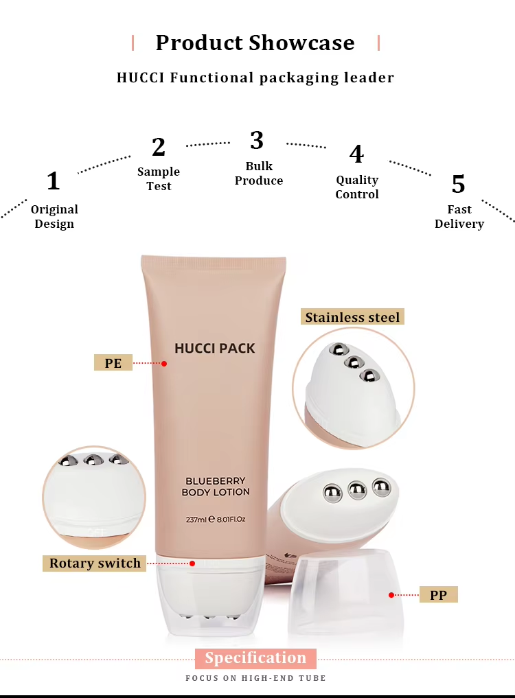 oval cosmetic tube with flip cap