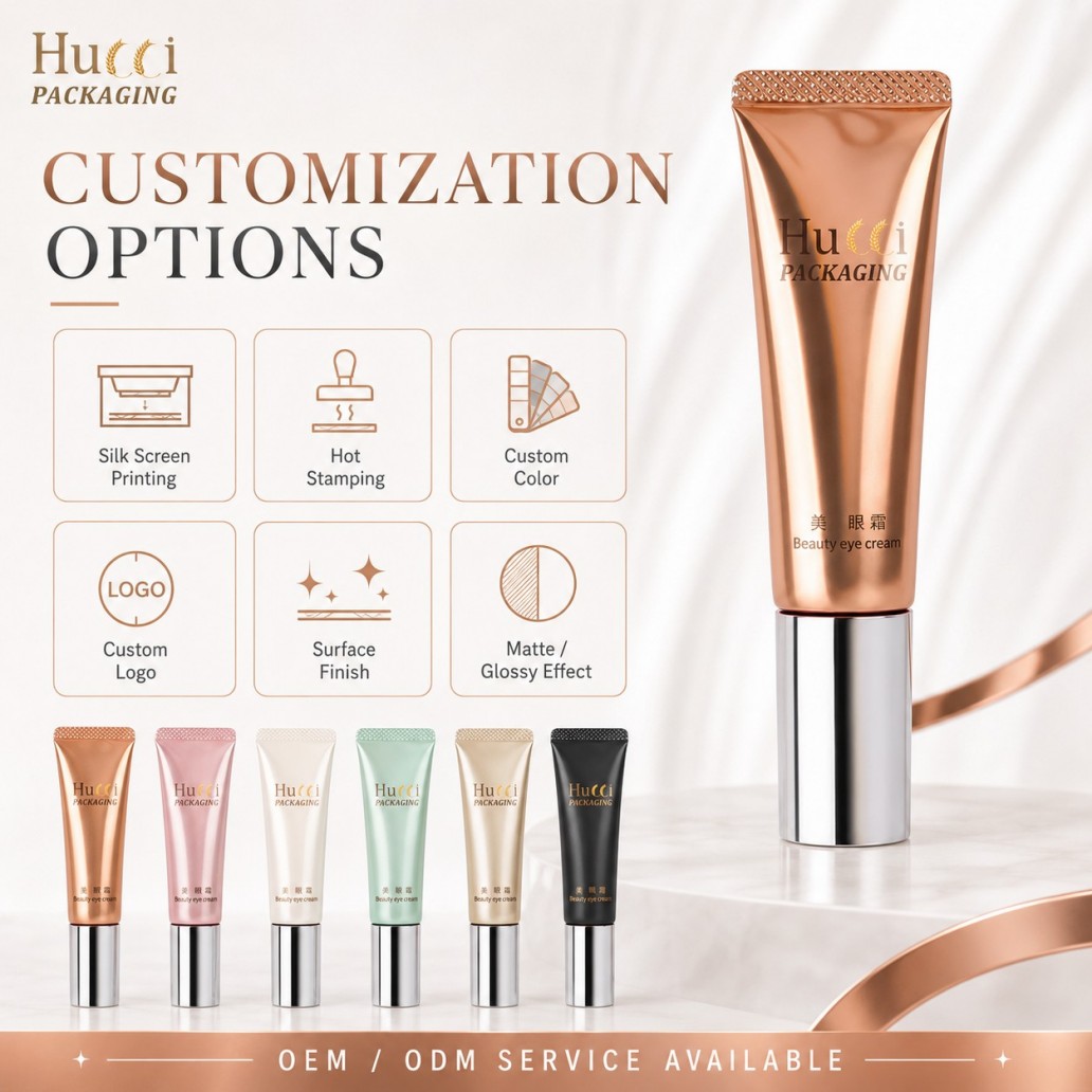 Customization options metallic ABL eye cream tube multiple colors logo printing OEM cosmetic soft tube packaging