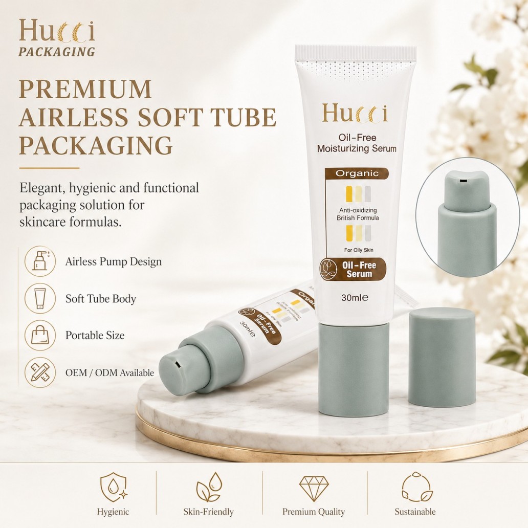 Premium airless soft tube packaging white PE squeeze tube for serum skincare OEM ODM cosmetic container Premium airless soft tube packaging white PE squeeze tube for serum skincare OEM ODM cosmetic container