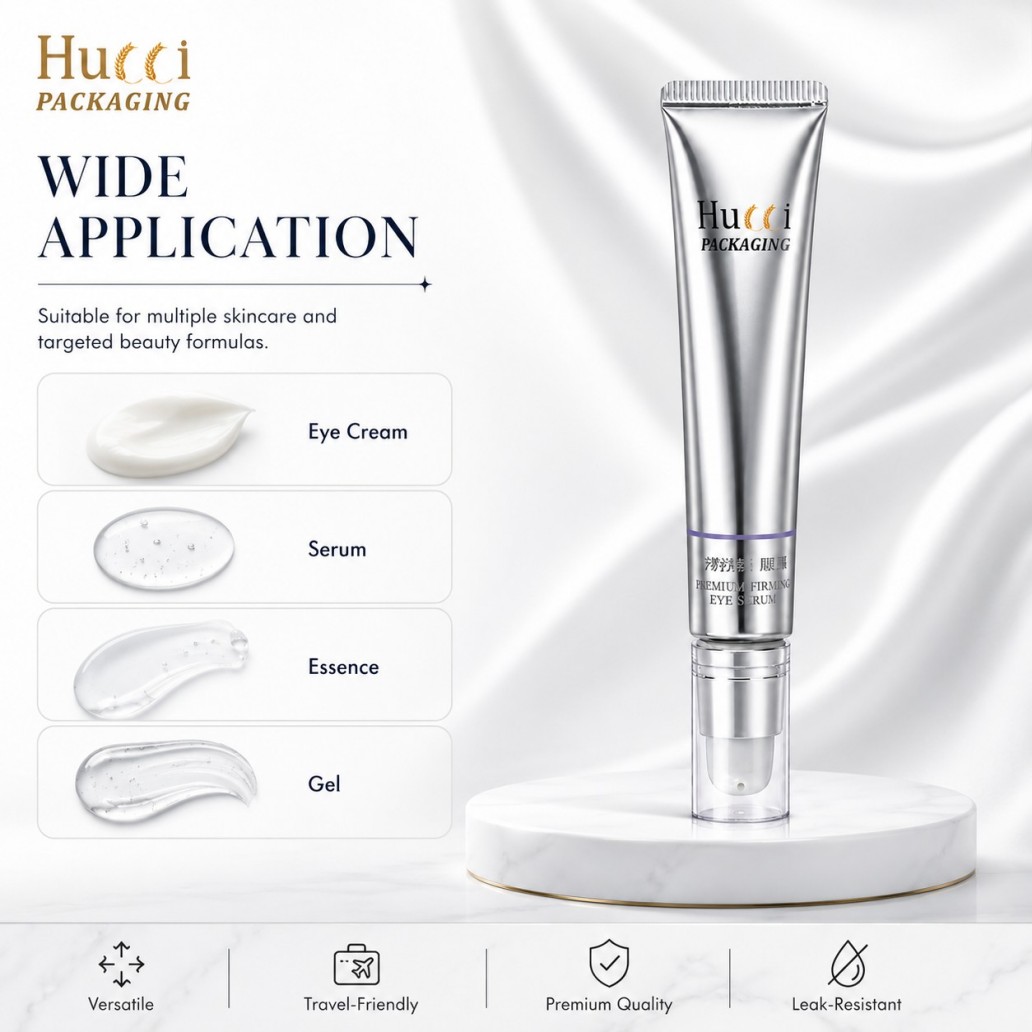 Wide application D19 silver ABL airless pump tube for eye cream serum essence gel cosmetic soft tube packaging}