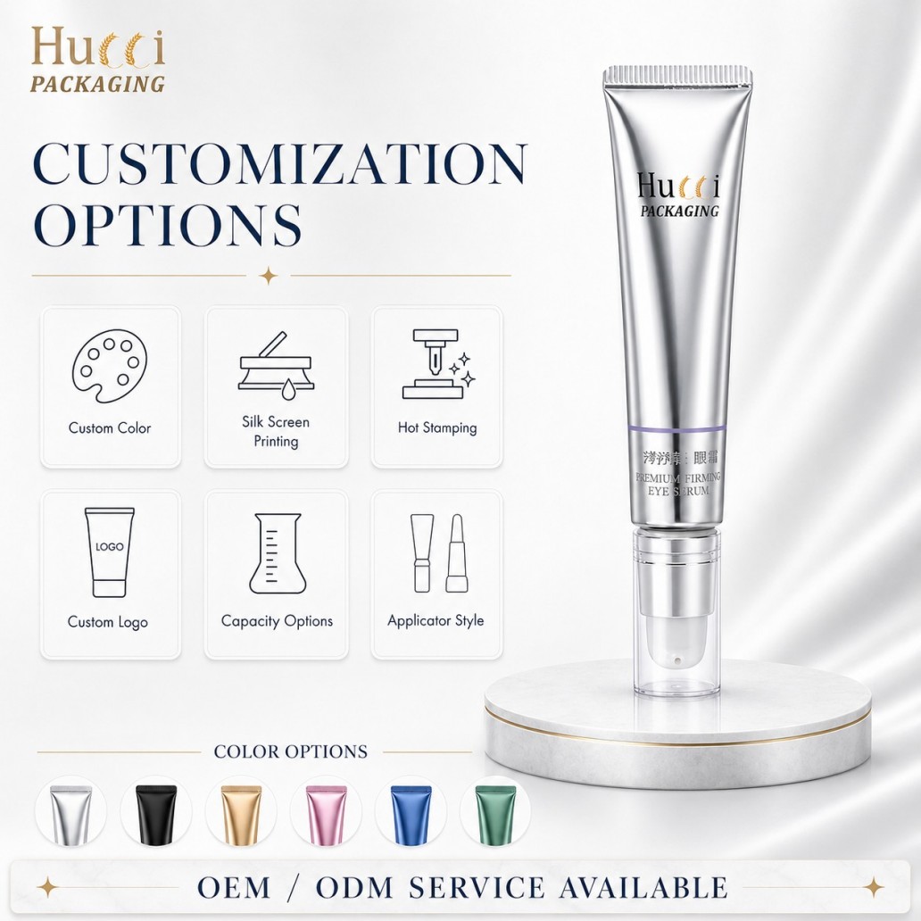 Customization options D19 metallic ABL airless pump tube, custom color logo silk screen hot stamping cosmetic packaging