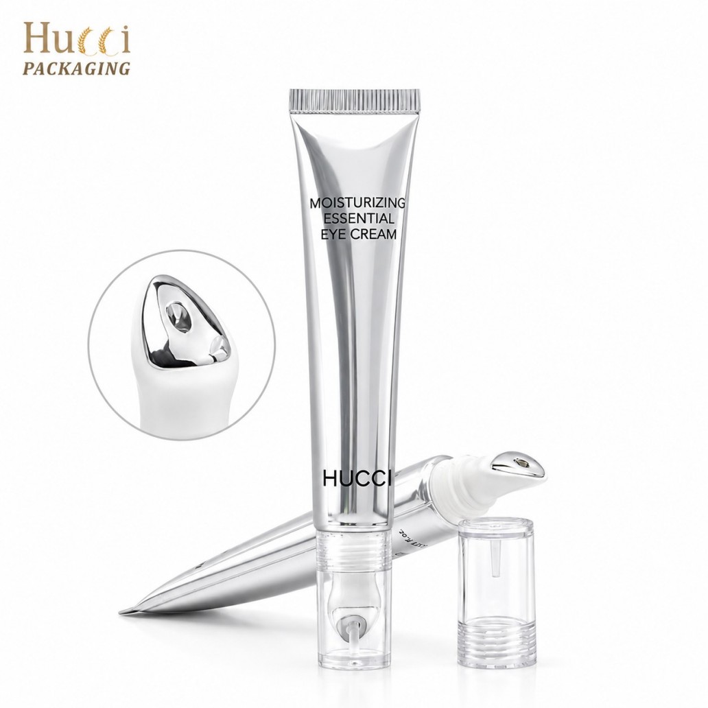 Silver ABL eye cream tube zinc alloy massage applicator tip cosmetic squeeze tube wholesale