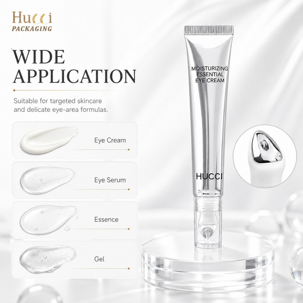 Wide application metallic eye cream tube for eye serum essence gel cosmetic packaging}