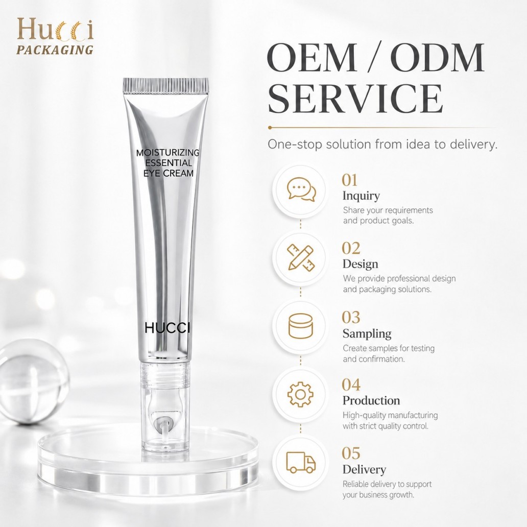 Hucci Packaging OEM ODM eye cream tube one‑stop custom cosmetic packaging service Hucci Packaging OEM ODM eye cream tube one‑stop custom cosmetic packaging service
