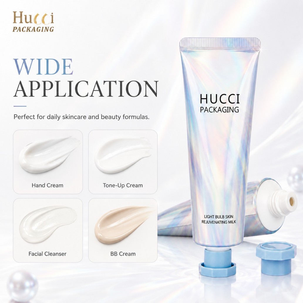 Wide application holographic ABL cosmetic tube for hand cream, tone-up cream, facial cleanser and BB cream Wide application holographic ABL cosmetic tube for hand cream, tone-up cream, facial cleanser and BB cream