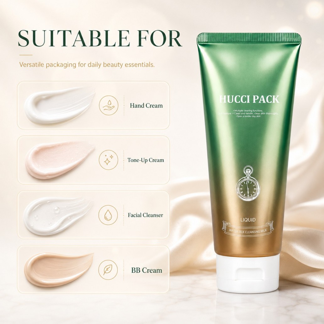Suitable for gradient green gold ABL cosmetic tube for hand cream, tone-up cream, facial cleanser and BB cream