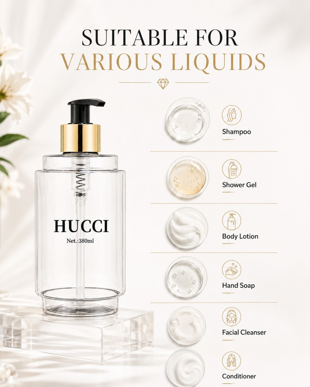 380ml clear square PET pump bottle suitable for shampoo shower gel body lotion hand soap facial cleanser 380ml clear square PET pump bottle suitable for shampoo shower gel body lotion hand soap facial cleanser