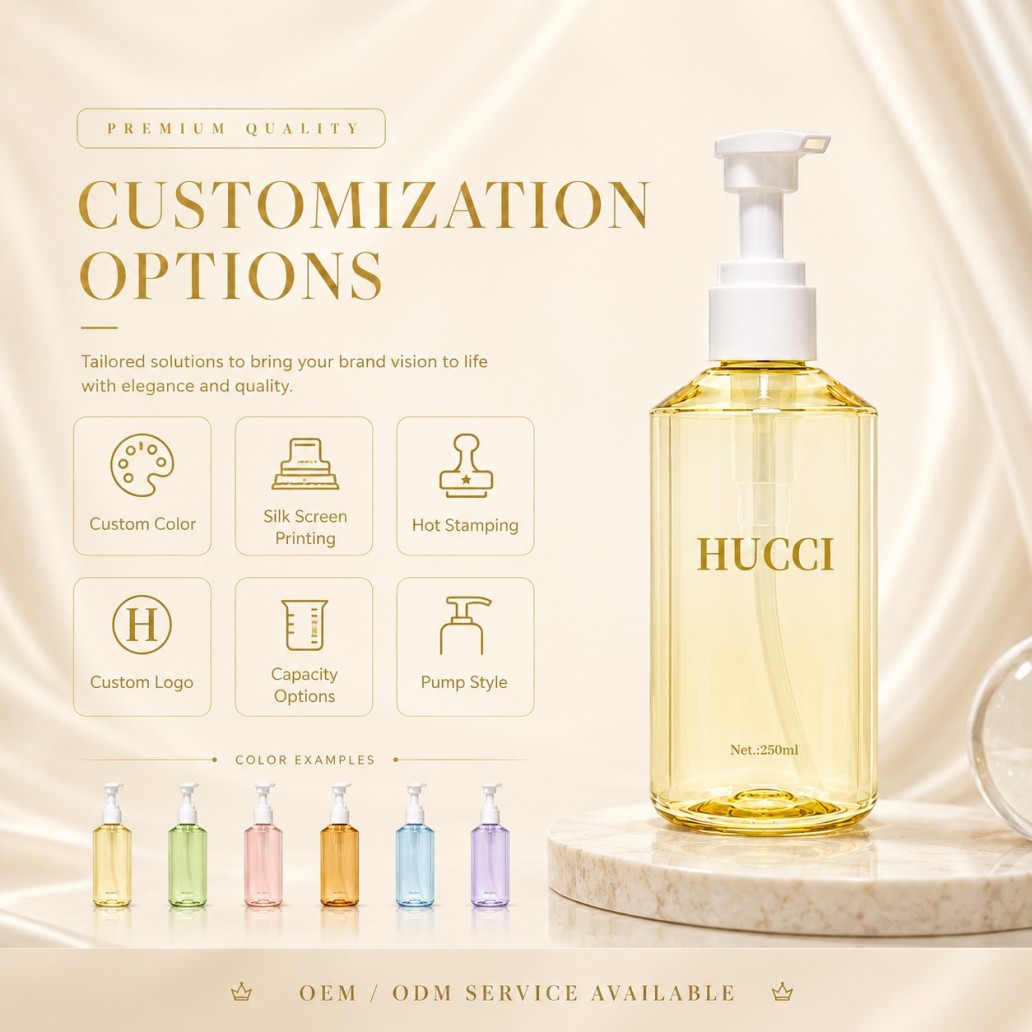 250ml YRL704 PET pump bottle customization options custom color logo printing multi color skincare packaging 250ml YRL704 PET pump bottle customization options custom color logo printing multi color skincare packaging