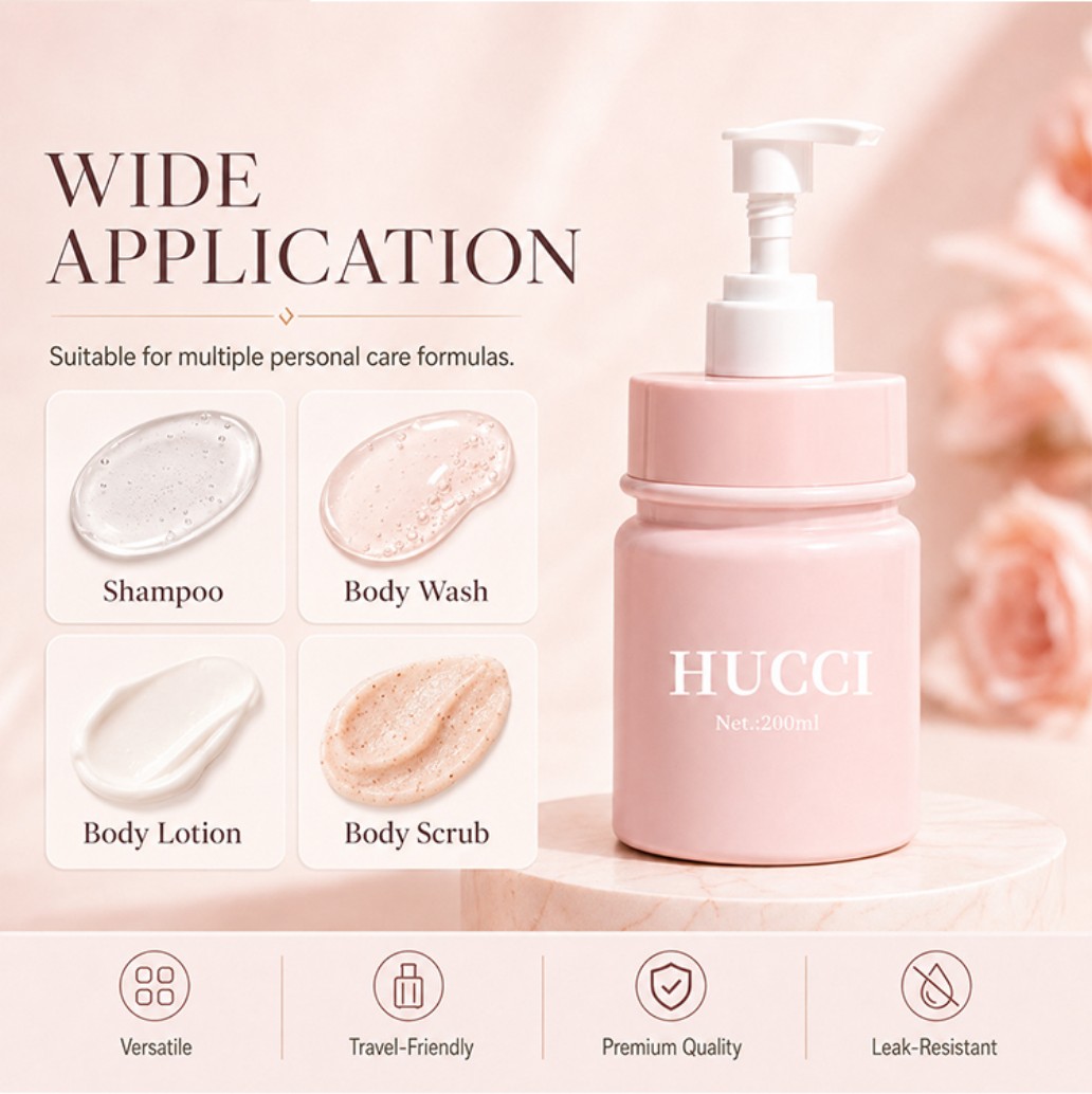 200ml YRC201 HDPE lotion pump bottle wide application shampoo body wash body lotion scrub cosmetic packaging