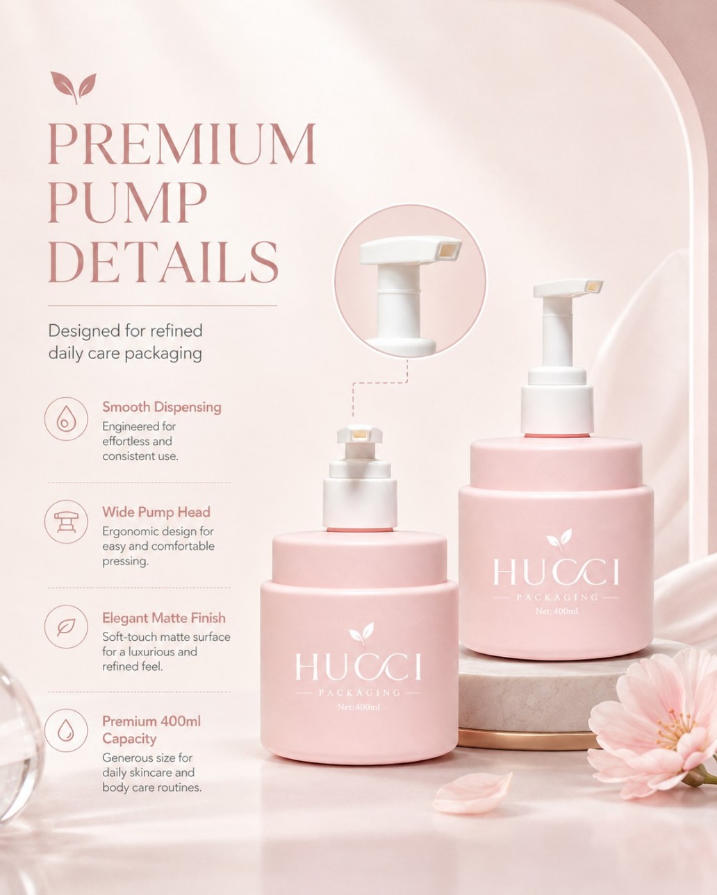 Premium pump details 400ml matte pink HDPE lotion pump bottle smooth dispensing wide pump head skincare packaging YRC245 Premium pump details 400ml matte pink HDPE lotion pump bottle smooth dispensing wide pump head skincare packaging YRC245