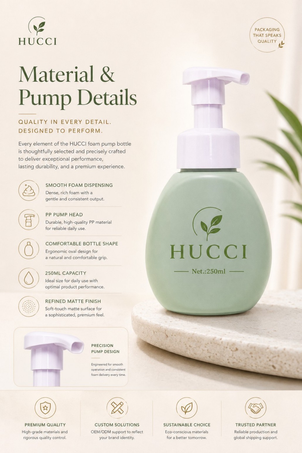 250ml Matte Green Foam Pump Bottle PP Pump Head Feature Introduction 250ml Matte Green Foam Pump Bottle PP Pump Head Feature Introduction