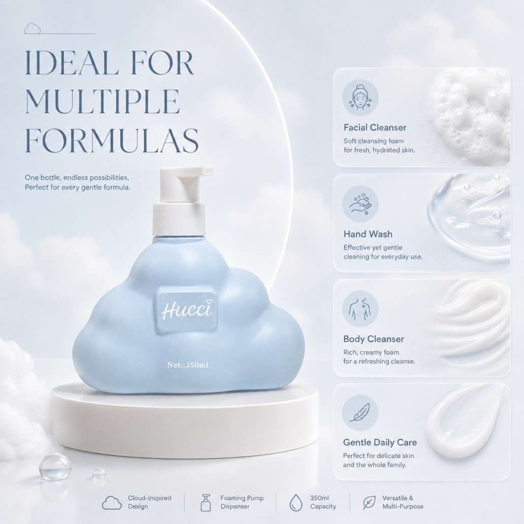 350ml Cloud Shape Lotion Pump Bottle for Facial Cleanser Hand Wash Body Cleanser 350ml Cloud Shape Lotion Pump Bottle for Facial Cleanser Hand Wash Body Cleanser