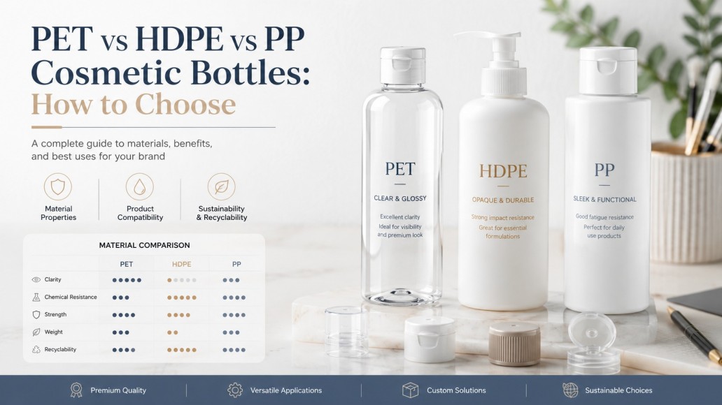 PET vs HDPE vs PP Cosmetic Bottles: How to Choose