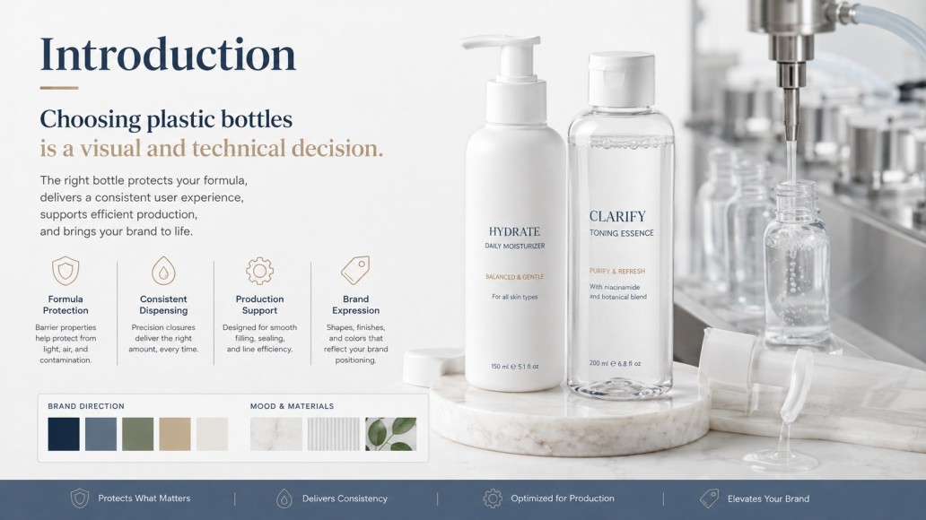 Plastic cosmetic bottles for formula protection dispensing and packaging production Plastic cosmetic bottles for formula protection dispensing and packaging production