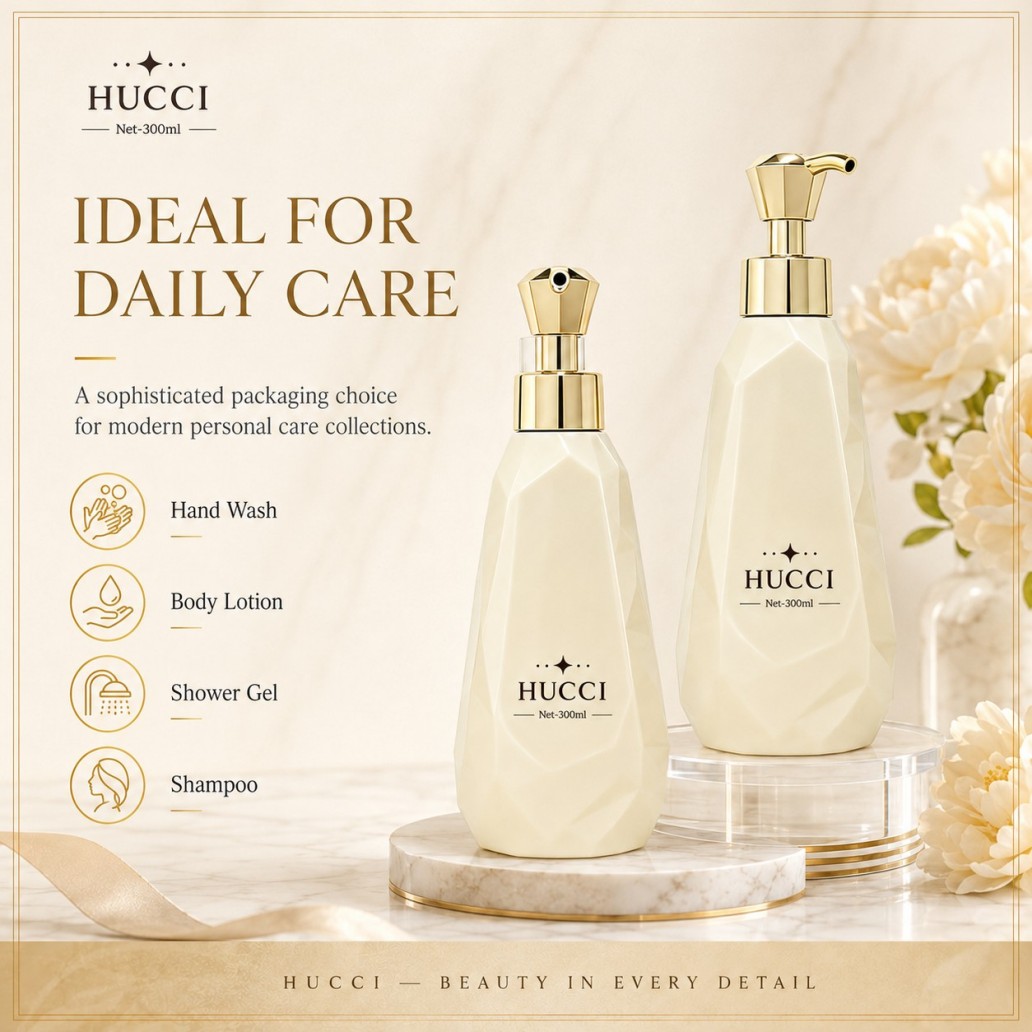 HUCCI Luxury Pump Bottle for Hand Wash Body Lotion Shower Gel Shampoo}