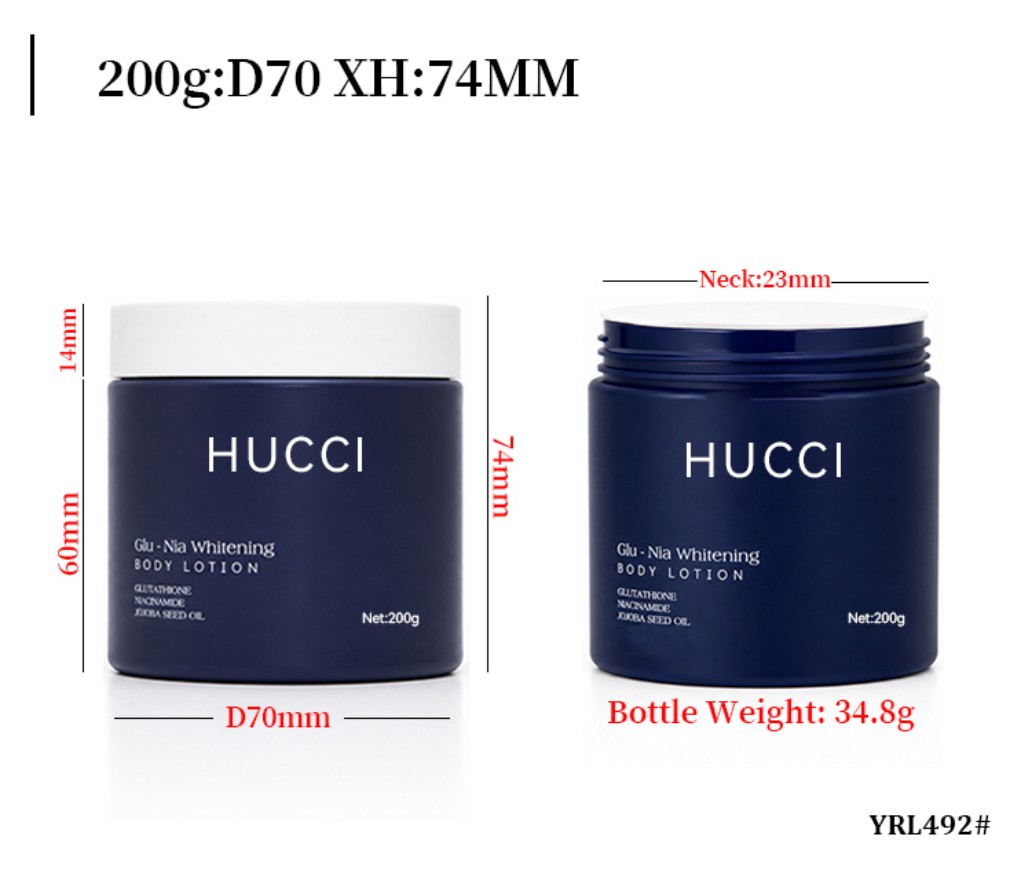 200g Dark Blue PET Body Cream Jar Dimensions & Weight YRL492 200g Dark Blue PET Body Cream Jar Dimensions & Weight YRL492
