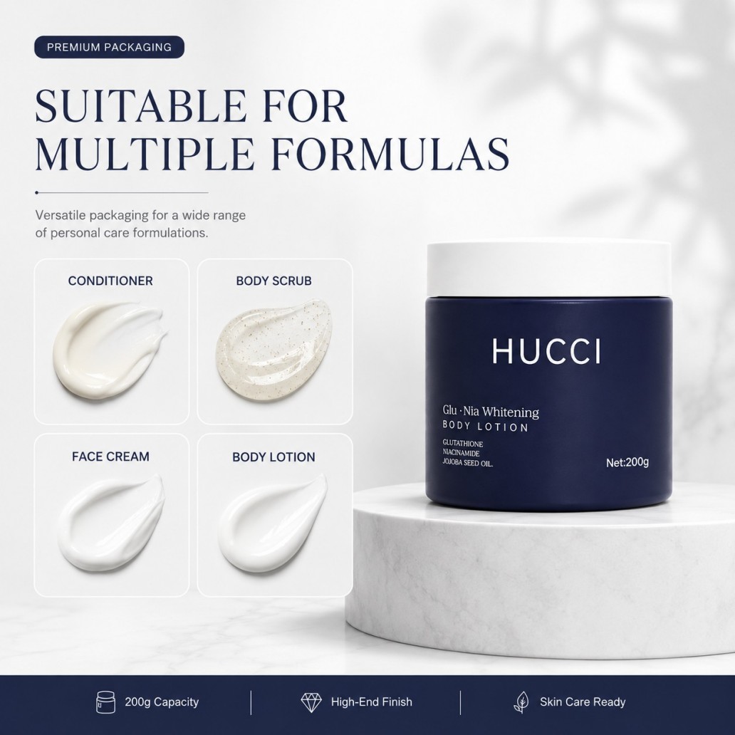 HUCCI 200g PET Jar for Body Lotion Face Cream Scrub Conditioner Packaging HUCCI 200g PET Jar for Body Lotion Face Cream Scrub Conditioner Packaging