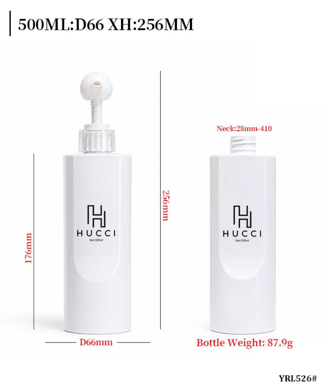 500ml White PET Minimalist Pump Bottle Dimensions & Weight YRL526 500ml White PET Minimalist Pump Bottle Dimensions & Weight YRL526