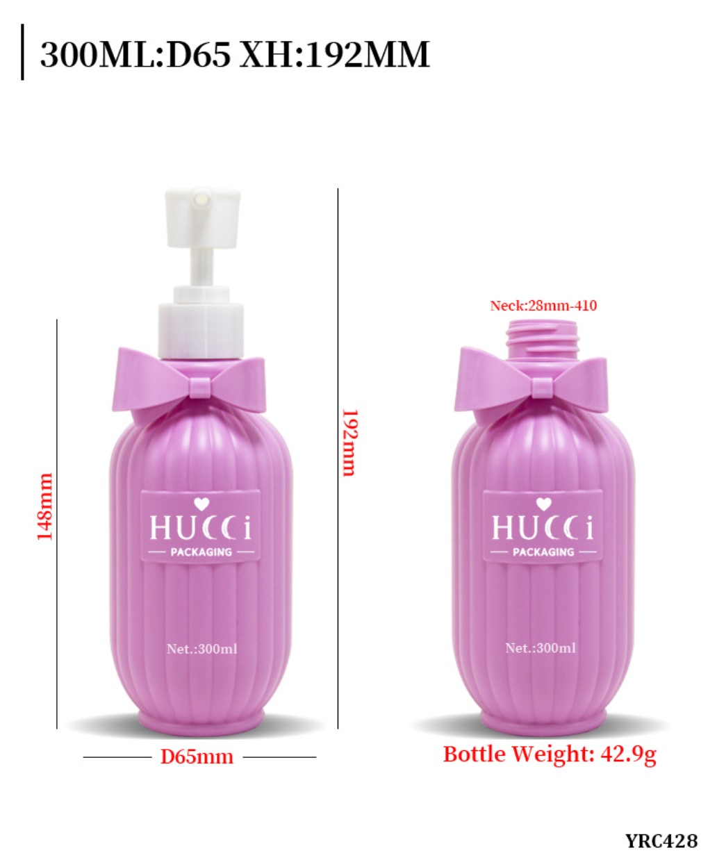300ml Purple Vertical Ribbed Lotion Pump Bottle Dimensions & Weight YRC428 300ml Purple Vertical Ribbed Lotion Pump Bottle Dimensions & Weight YRC428