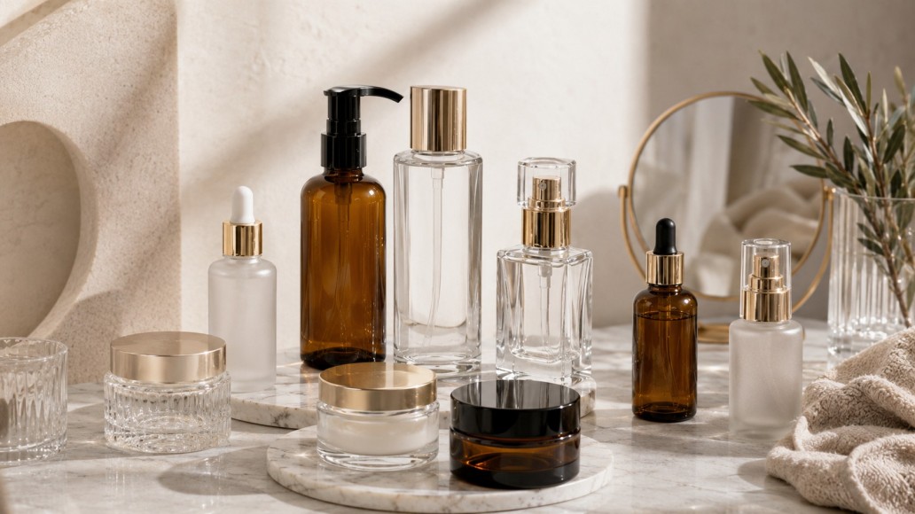 Premium glass cosmetic bottles and jars for luxury skincare packaging Premium glass cosmetic bottles and jars for luxury skincare packaging
