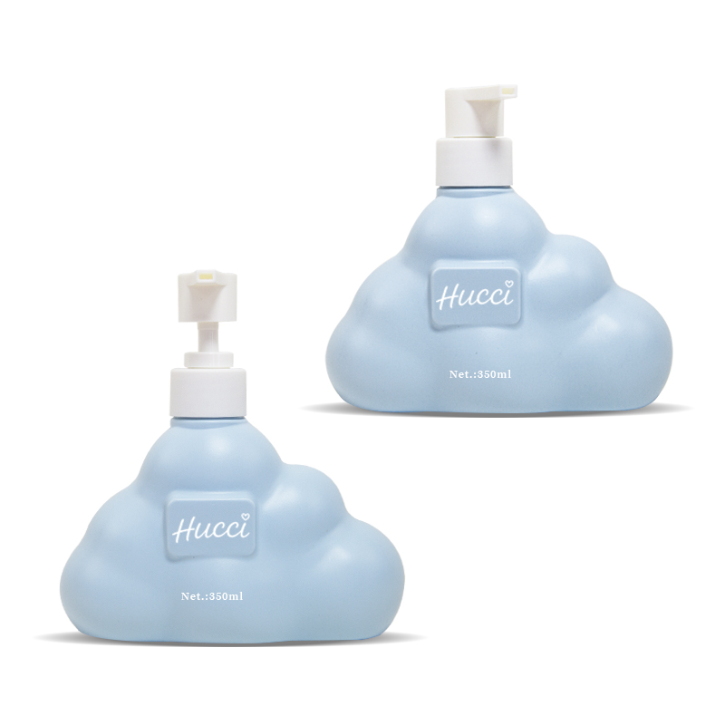 350ml HDPE Blue Cloud Shape Body Wash Bottle With Lotion Pump