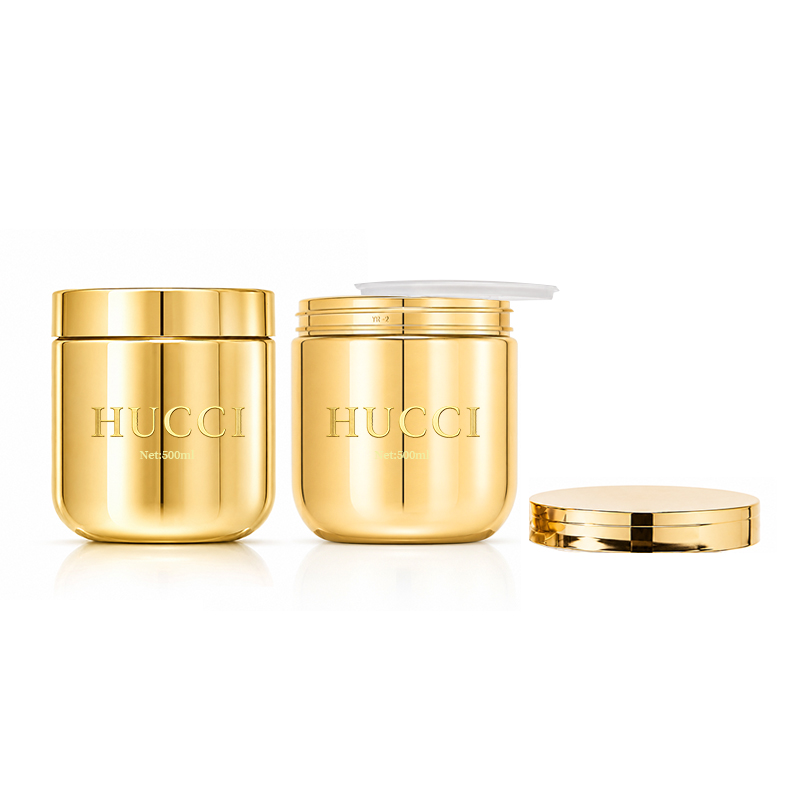 500g Large Capacity Gold PET Cosmetic Body Butter Jar