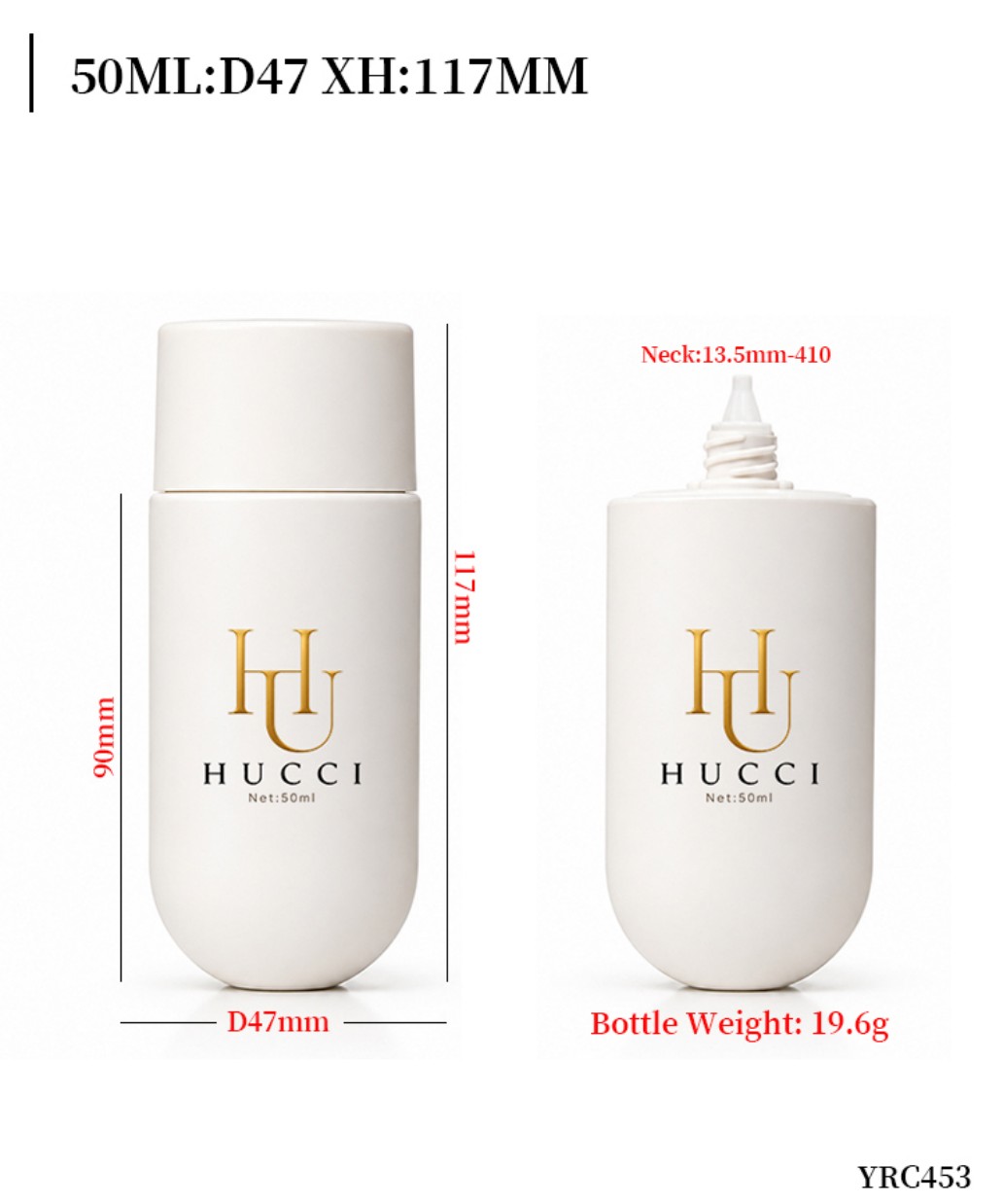 50ml White Matte Mini Cosmetic Bottle Dimensions & Weight YRC453 50ml White Matte Mini Cosmetic Bottle Dimensions & Weight YRC453
