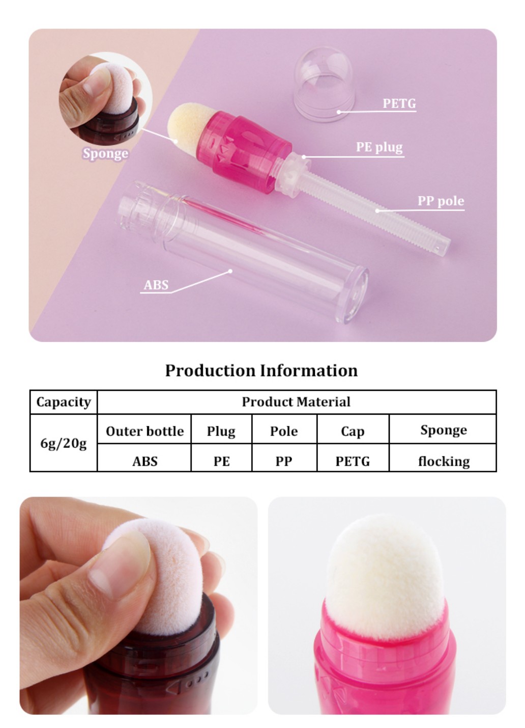 HUCCI Concealer Stick Tube Disassembled Structure ABS PE PP PETG Material Specification HUCCI Concealer Stick Tube Disassembled Structure ABS PE PP PETG Material Specification