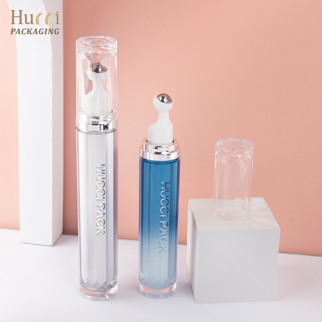 HUCCI Silver & Gradient Blue Eye Roller Tube Bottles with PS Cap Display}
