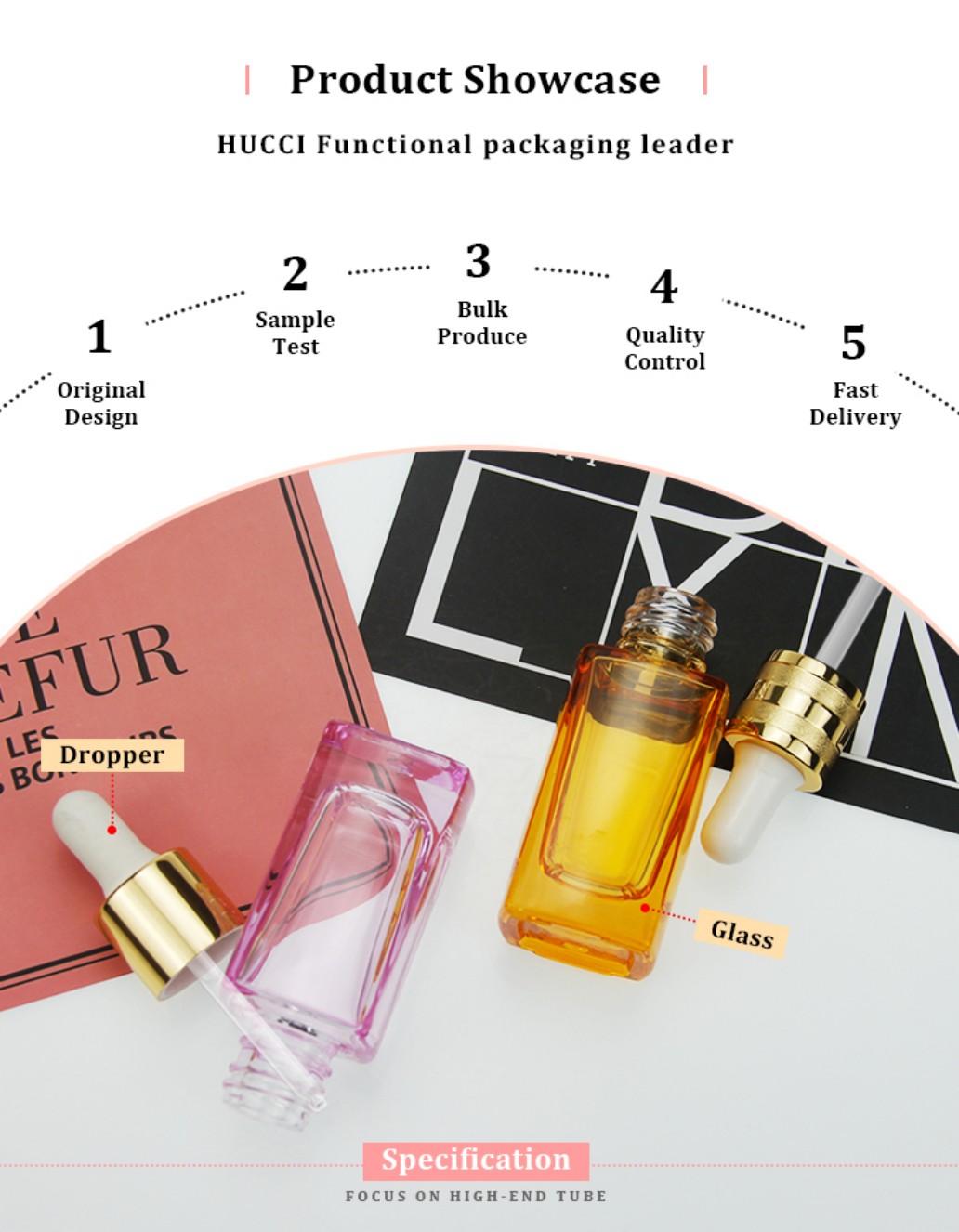 HUCCI 30ml Glass Dropper Bottle OEM Production Process & Material Specification HUCCI 30ml Glass Dropper Bottle OEM Production Process & Material Specification