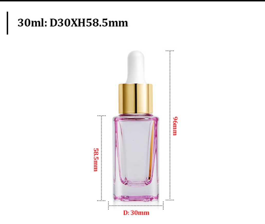 30ml D30mm Thick Bottom Square Glass Dropper Bottle Dimension Specification 30ml D30mm Thick Bottom Square Glass Dropper Bottle Dimension Specification
