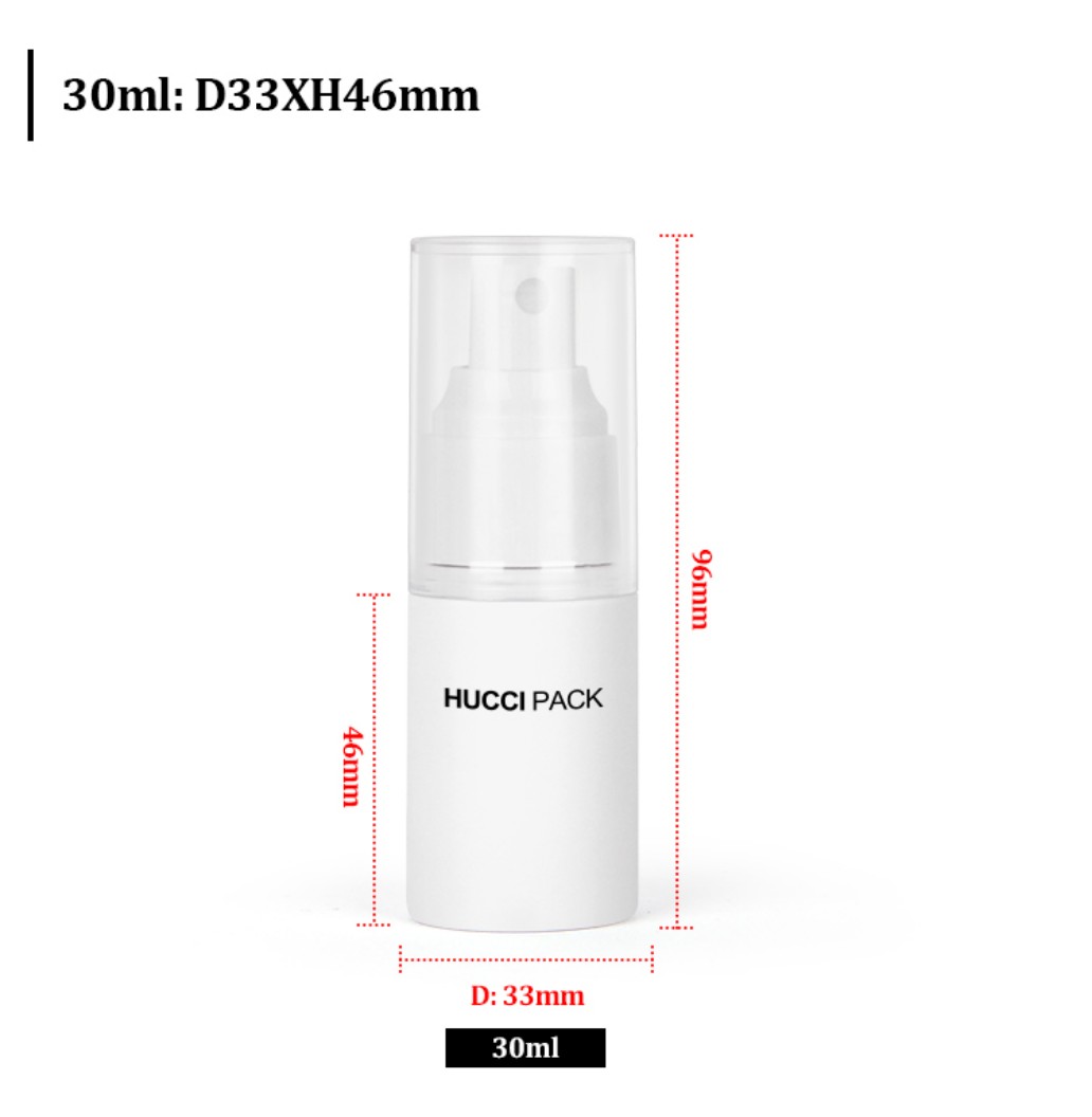 30ml D33mm White PE Fine Mist Spray Bottle Dimension Specification 30ml D33mm White PE Fine Mist Spray Bottle Dimension Specification