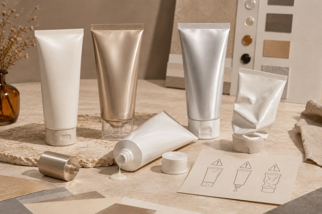 Common cosmetic tube packaging mistakes including poor sealing, leakage and tube deformation Common cosmetic tube packaging mistakes including poor sealing, leakage and tube deformation