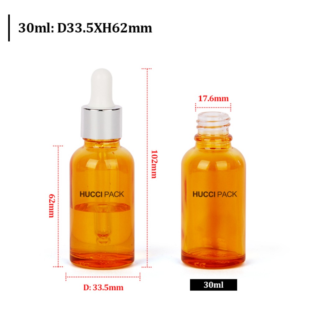 30ml D33.5mm amber glass serum dropper bottle size specification diagram for skincare 30ml D33.5mm amber glass serum dropper bottle size specification diagram for skincare