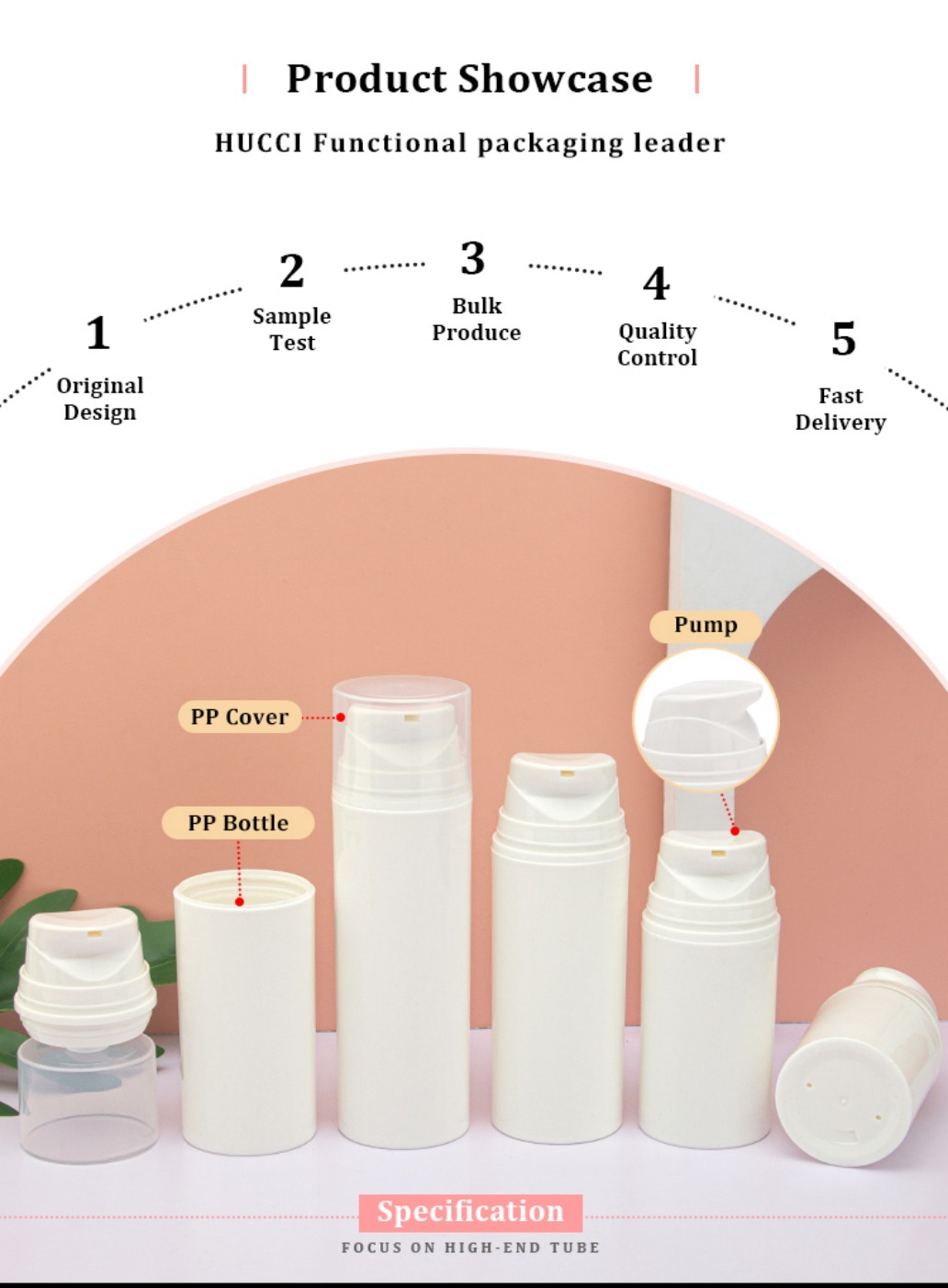 White PP Airless Pump Bottle PP Body PP Cap OEM Manufacturing Process Specification White PP Airless Pump Bottle PP Body PP Cap OEM Manufacturing Process Specification