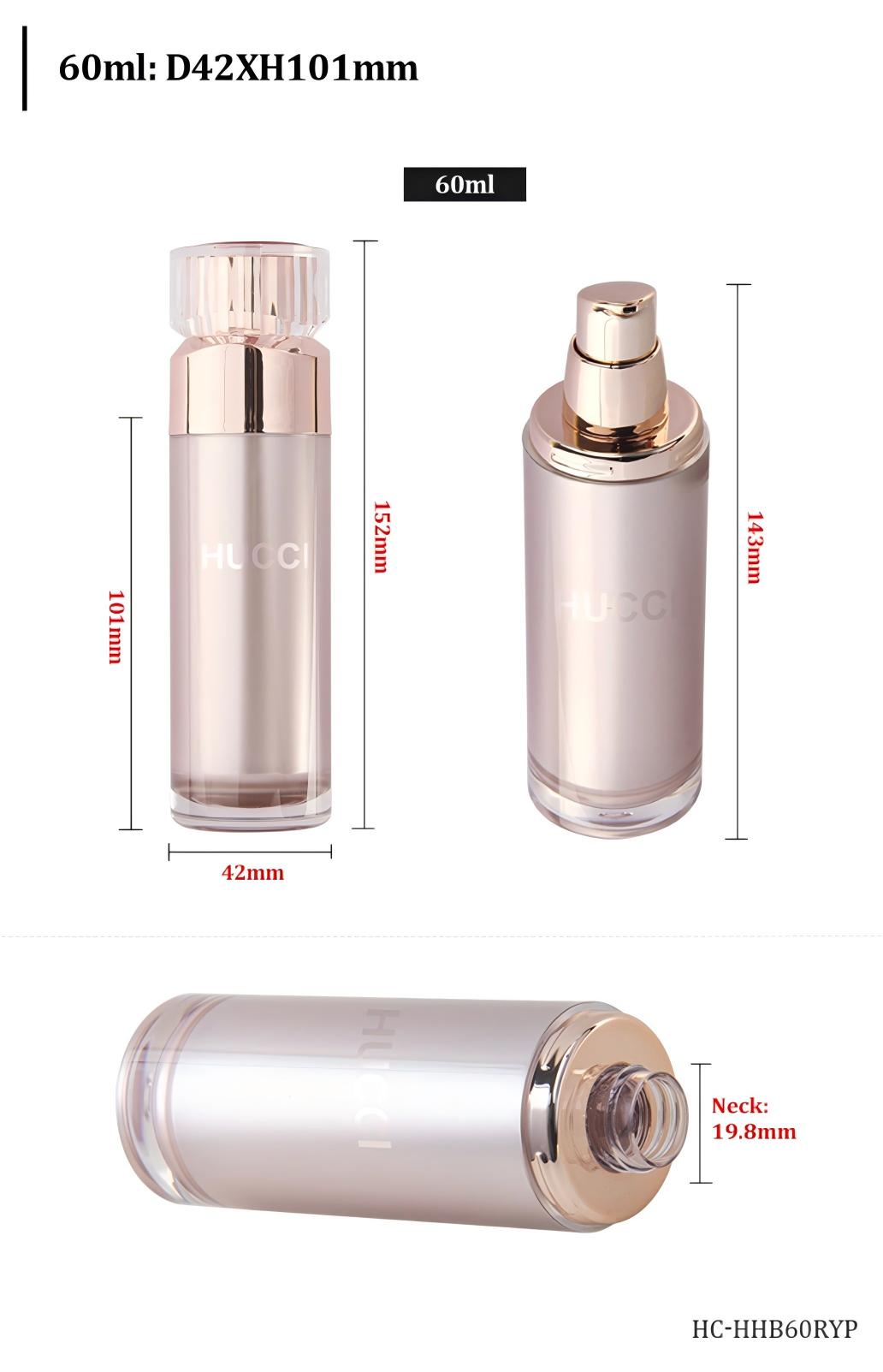60ml D42mm Rose Gold MS Lotion Pump Bottle with Acrylic Cap Full Dimension Specification HC-HHB60RYP 60ml D42mm Rose Gold MS Lotion Pump Bottle with Acrylic Cap Full Dimension Specification HC-HHB60RYP