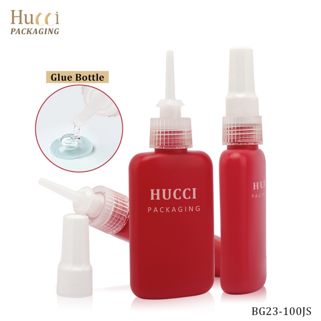 100ml Red LDPE Glue Bottles with White Nozzles and Caps, Custom Logo Printing Wholesale Packaging.