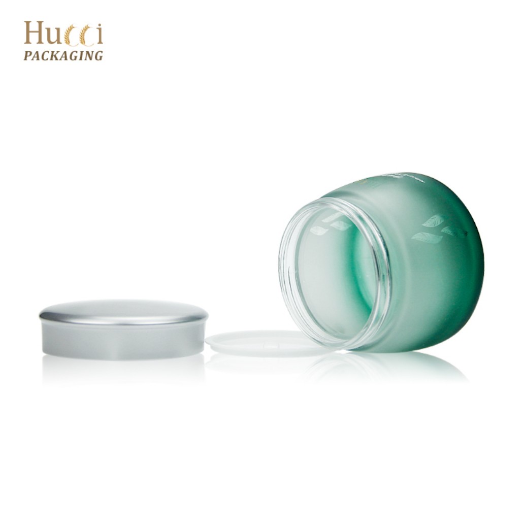 150g Gradient Glass Face Mask Jar with Detachable PP Sealer and Lid, Custom Logo Wholesale Packaging.}