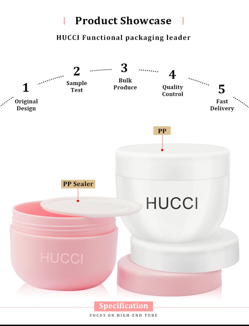 HUCCI 200ml and 250ml PP Cream Jars Product Showcase with PP Sealer, Highlighting Custom OEM/ODM Wholesale Services. HUCCI 200ml and 250ml PP Cream Jars Product Showcase with PP Sealer, Highlighting Custom OEM/ODM Wholesale Services.