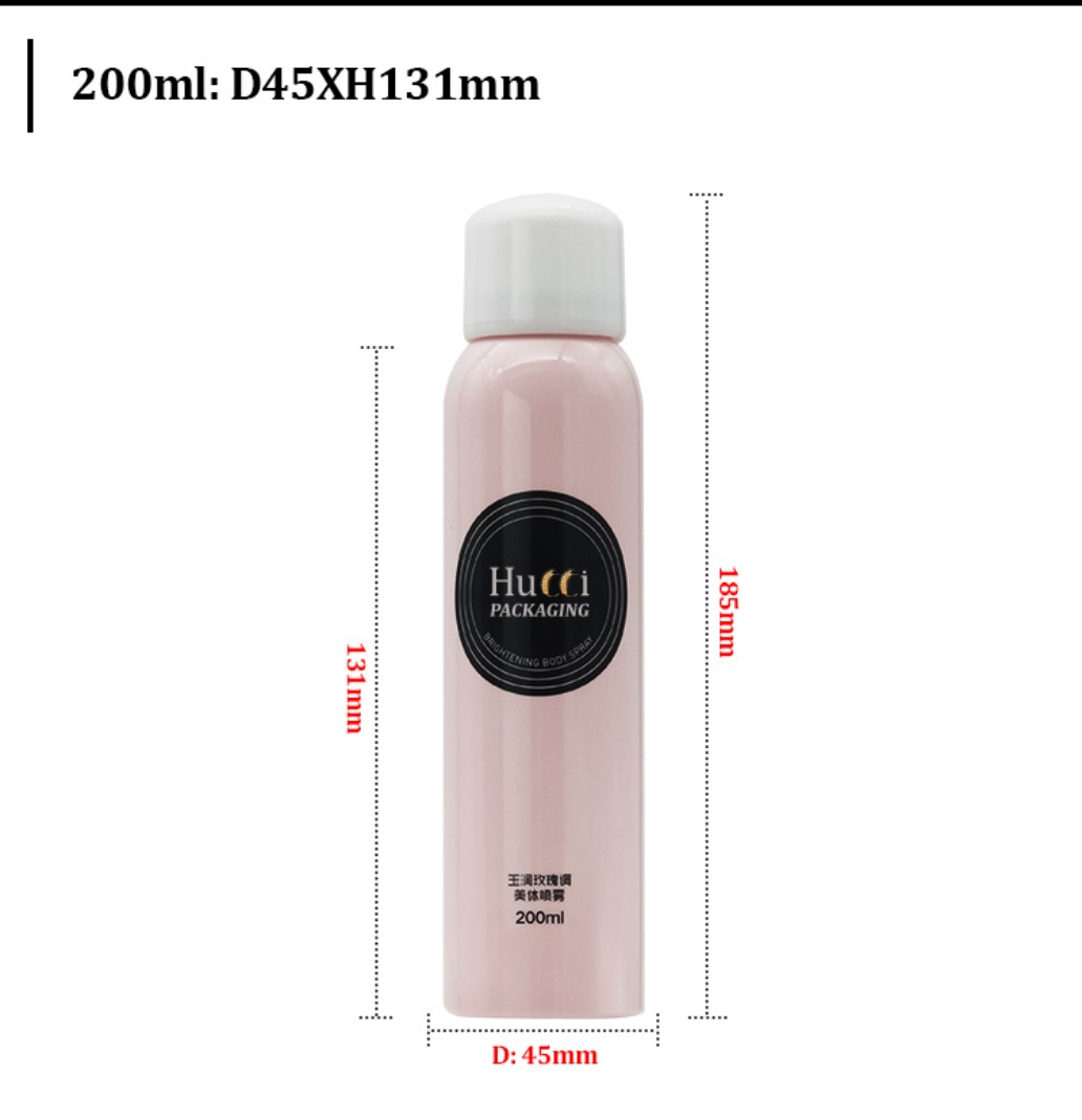 200ml Pink PET Body Spray Bottle Dimension Chart (D45xH131mm) for Custom Wholesale Packaging Orders. 200ml Pink PET Body Spray Bottle Dimension Chart (D45xH131mm) for Custom Wholesale Packaging Orders.