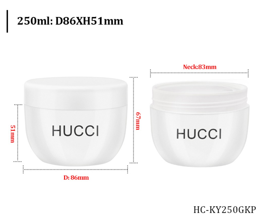250ml White PP Cream Jar Dimension Chart (D86xH51mm, Neck 83mm) for Custom Wholesale Orders. 250ml White PP Cream Jar Dimension Chart (D86xH51mm, Neck 83mm) for Custom Wholesale Orders.