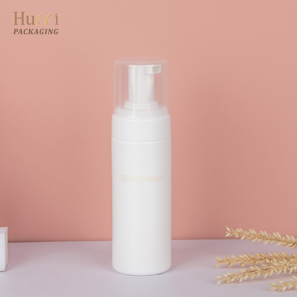 150ml White PE Foam Pump Bottle with Detachable Foam Pump and Straw, Customized Wholesale Packaging.}