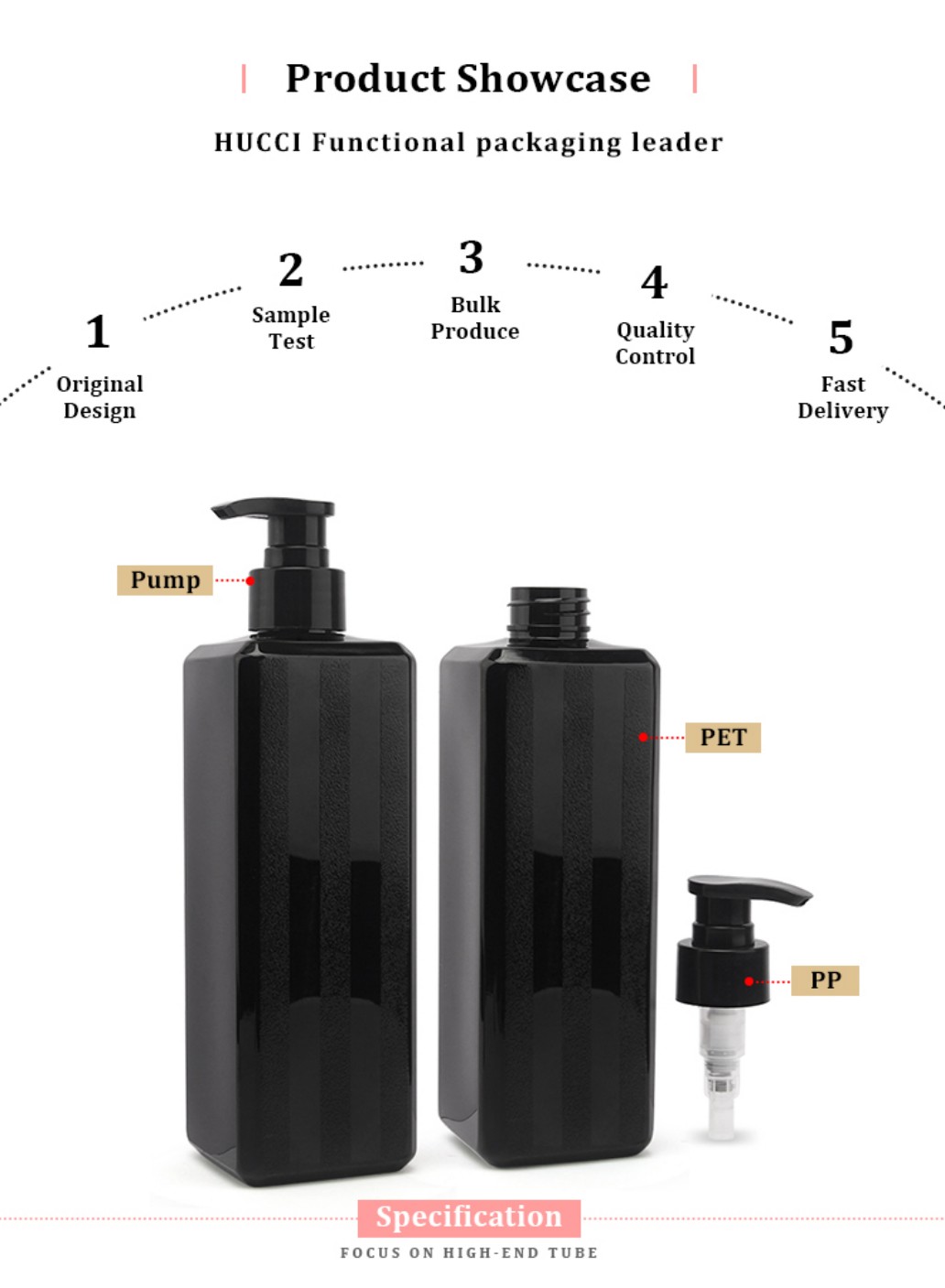 HUCCI 500ml Black Square PET Lotion Pump Bottle Product Showcase Highlighting Custom OEM/ODM Wholesale Services. HUCCI 500ml Black Square PET Lotion Pump Bottle Product Showcase Highlighting Custom OEM/ODM Wholesale Services.