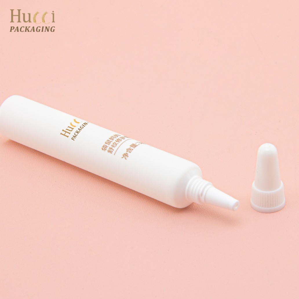 3g Empty White PE Cosmetic Tube with Separate PP Nozzle Cap, Customized Wholesale Packaging.}