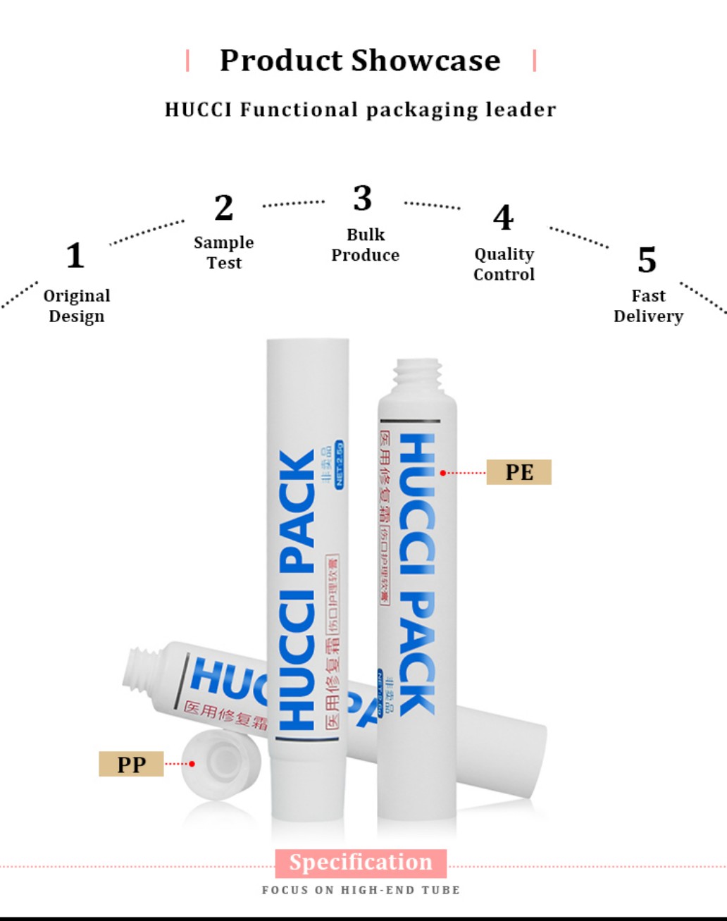 HUCCI 1ml-5ml White PE Tube Product Showcase with PP Cap, Highlighting Custom OEM/ODM Wholesale Services. HUCCI 1ml-5ml White PE Tube Product Showcase with PP Cap, Highlighting Custom OEM/ODM Wholesale Services.