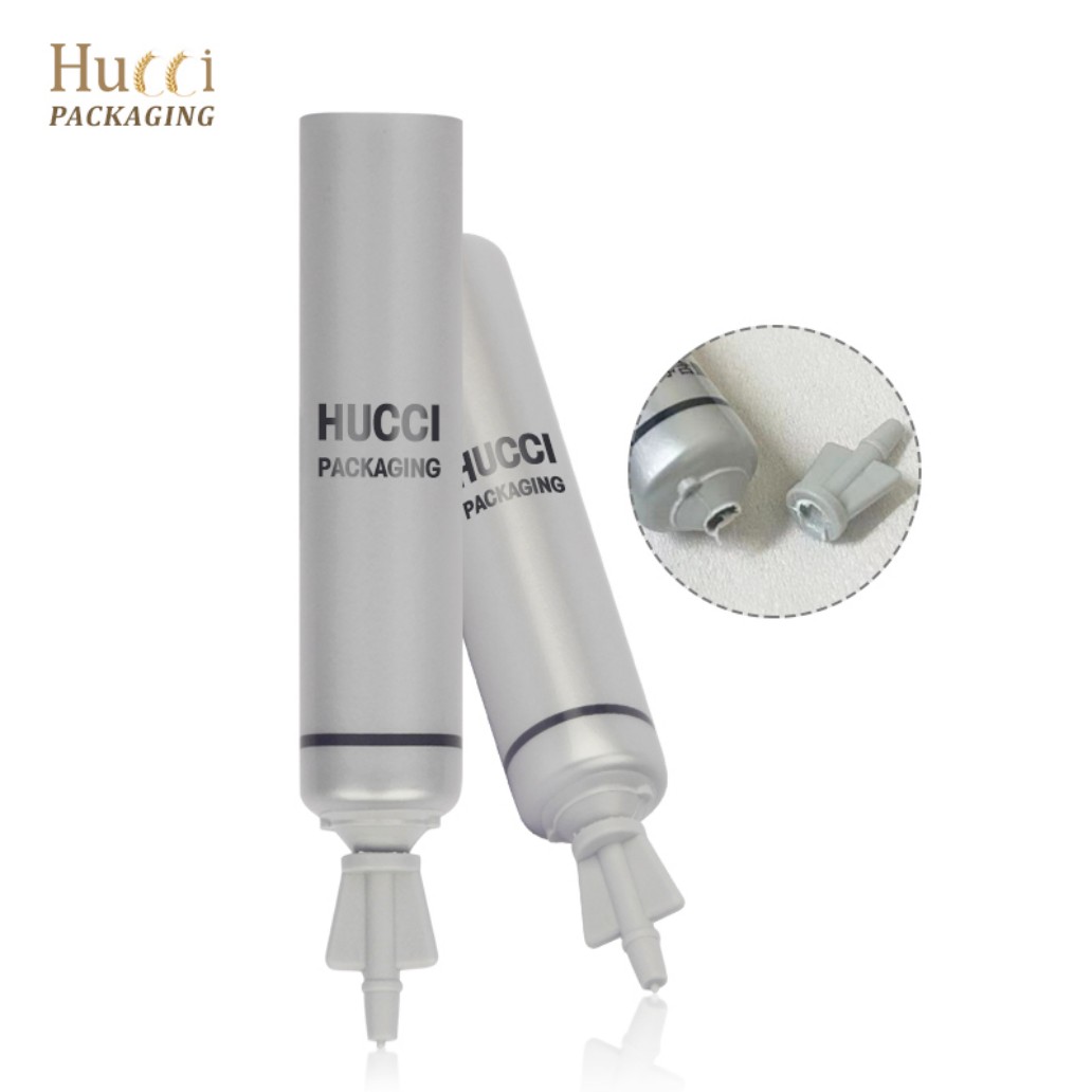 1ml-3ml Silver PE Twist-Off Tube with Nozzle Cap, Custom Logo Wholesale Packaging.