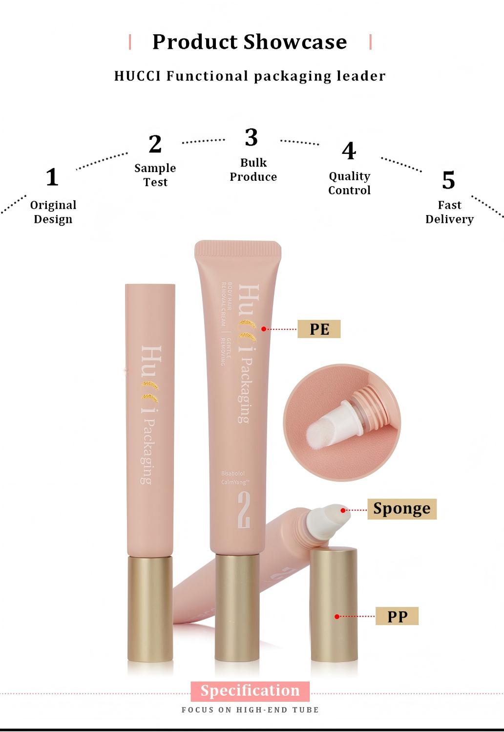 HUCCI 3-25ml PE Tube Product Showcase Highlighting Sponge Applicator and PP Cap for Custom OEM/ODM Wholesale Services. HUCCI 3-25ml PE Tube Product Showcase Highlighting Sponge Applicator and PP Cap for Custom OEM/ODM Wholesale Services.