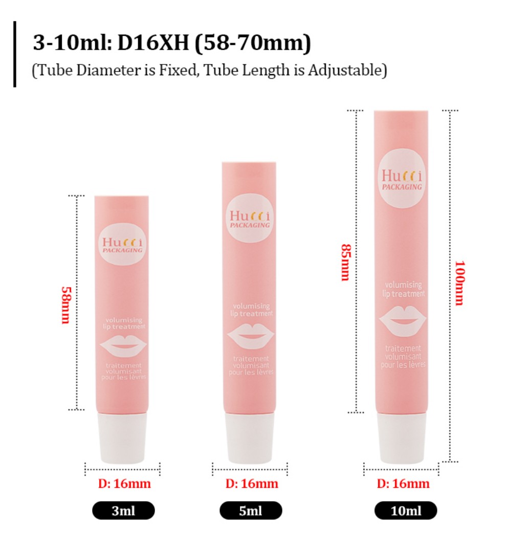 3ml 5ml 10ml Pink PE Lip Tube Dimension Chart with Adjustable Length (58-70mm) for Custom Wholesale Orders. 3ml 5ml 10ml Pink PE Lip Tube Dimension Chart with Adjustable Length (58-70mm) for Custom Wholesale Orders.