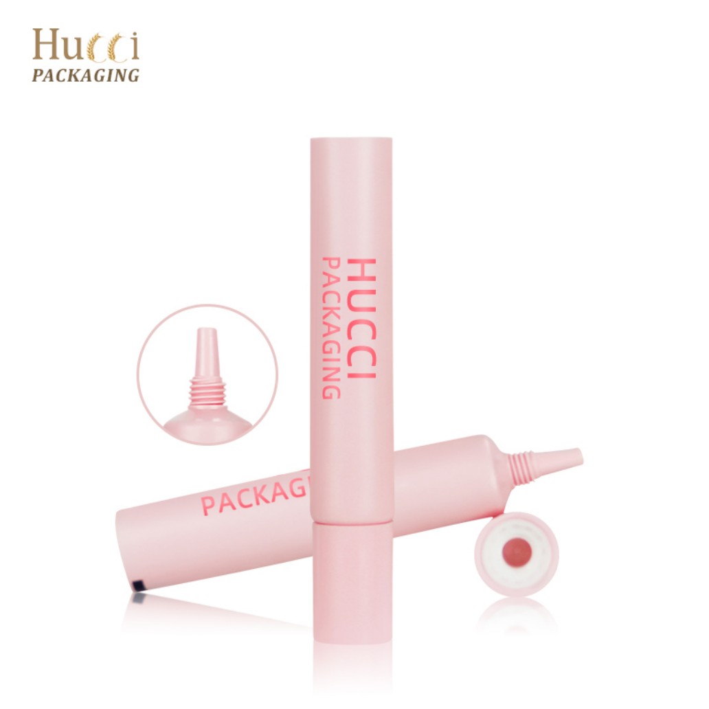 3-10ml Pink PE Cosmetic Tube with Nozzle and PP Cap, Custom Logo Wholesale Packaging.